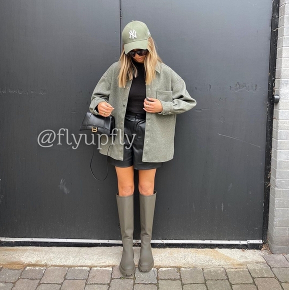 Zara * Soft Overshirt Shacket Shirt khaki - Picture 2 of 7